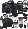 18-55mm with DSLR Zoom Lens 20pc f/3.5-5.6 EOS Tripod, 128GB Card, Canon 2000D Bundle More Camera and + Flash,