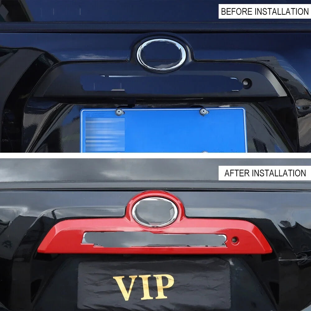 Tailgate Bezels Trim Cover Trunk Rear Red Handle Frame Teledu 4Runner Decor