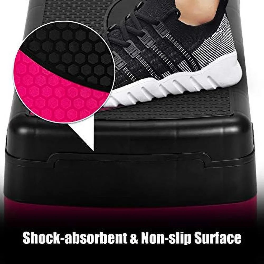 Workout Platforms 3-Level Detachable Adjustable Risers With 31” Surface, Shock-Absorb Stepper, Exercise Anti-Slip Pads, Aerobic Platform With & Step Non-Slip Height