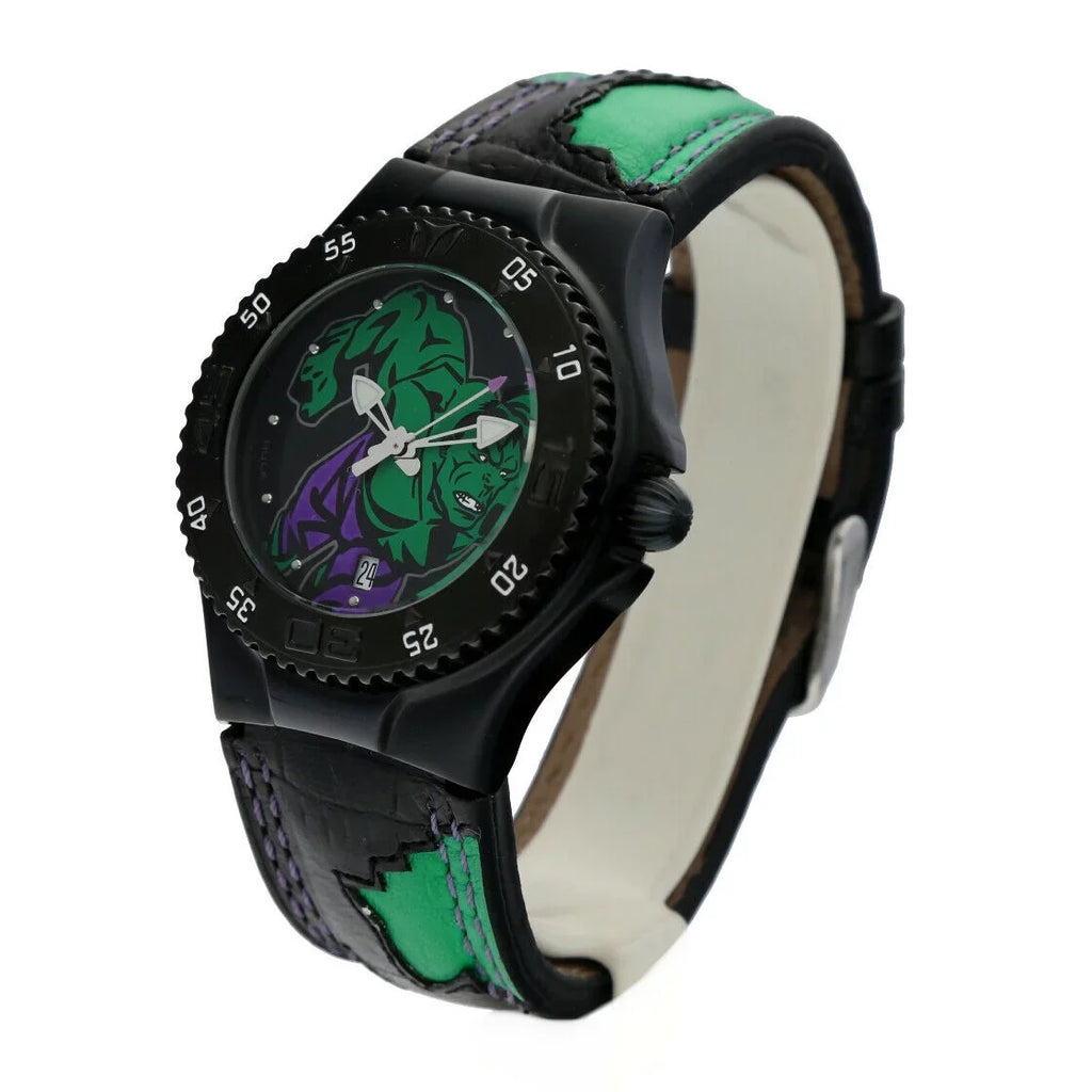 Watch Steel MV3H08 Marvel Hulk Men's Technomarine Leather Quartz PVD Plated