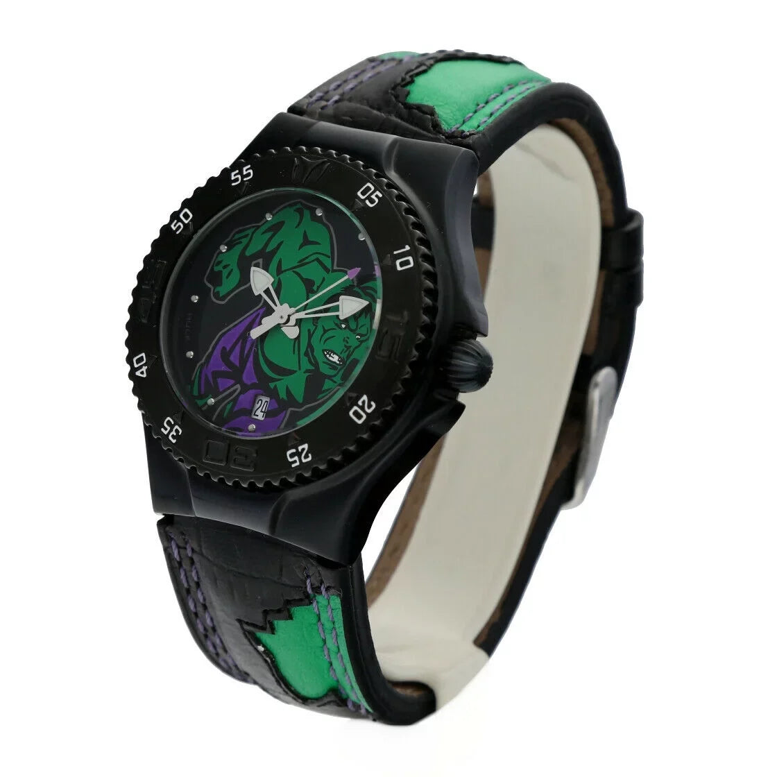 Watch Steel MV3H08 Marvel Hulk Men's Technomarine Leather Quartz PVD Plated