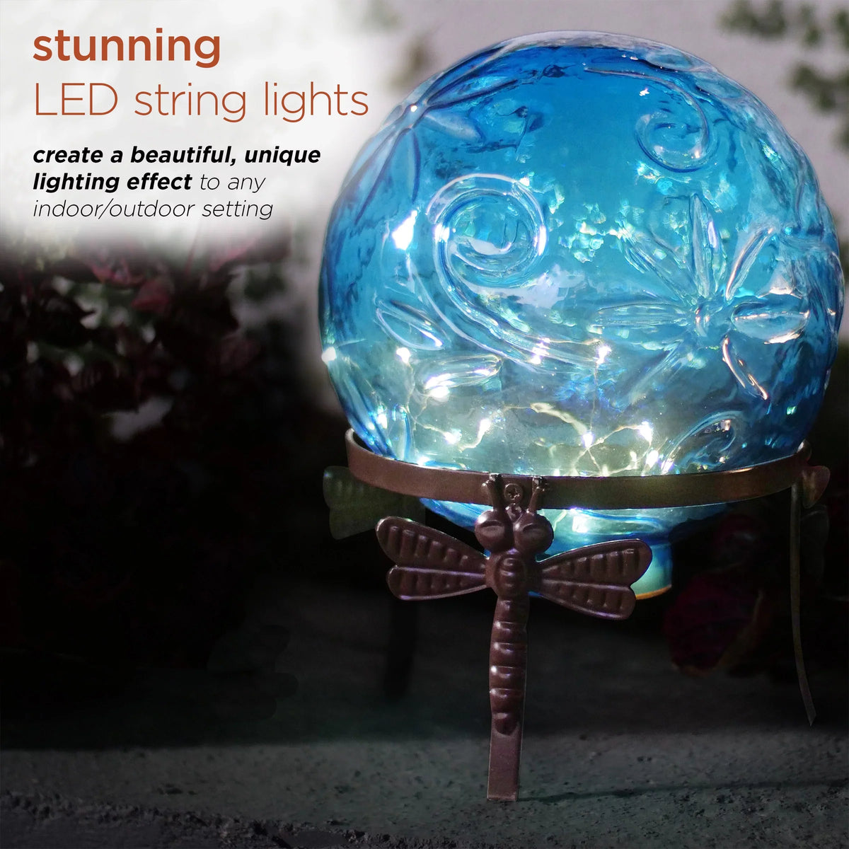 Gazing 10" W Glass L Blue H Corporation Embossed x Alpine 10" 13" Light-up x Globe,