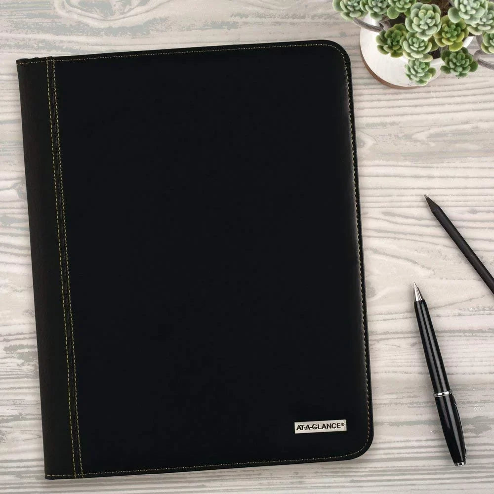 Black, 11", January 2021 January to AT-A-GLANCE® 13-Month x 2020 Padfolio, 9" Executive Monthly
