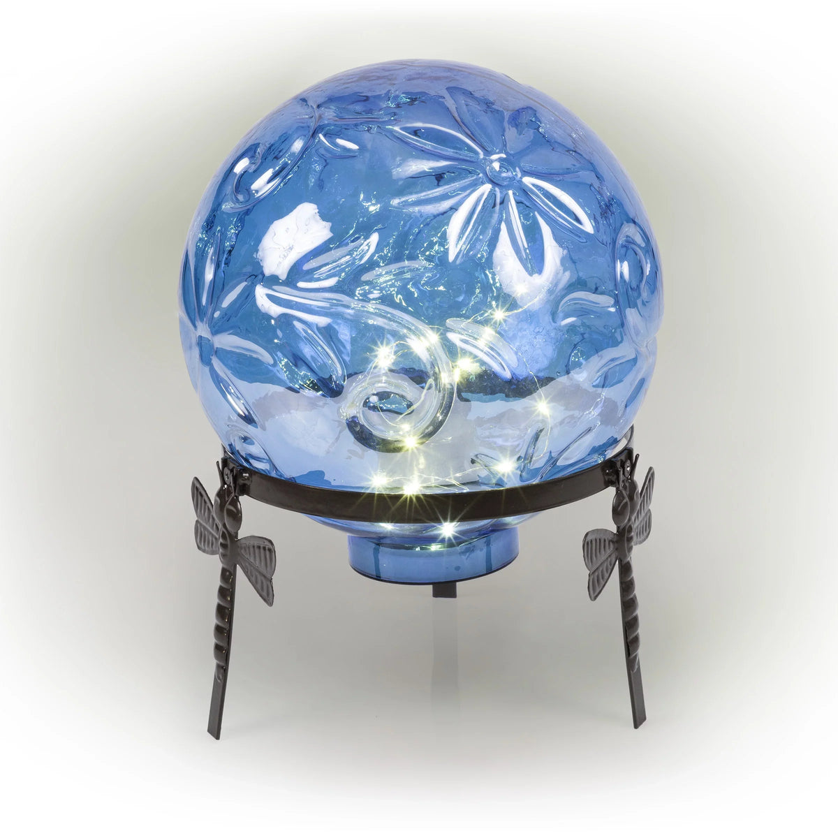 Gazing 10" W Glass L Blue H Corporation Embossed x Alpine 10" 13" Light-up x Globe,