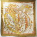 (Good) Scarf FERRAGAMO Salvatore Ferragamo Pattern Muffler Beige Women's Pre-Owned Fish Silk SALVATORE