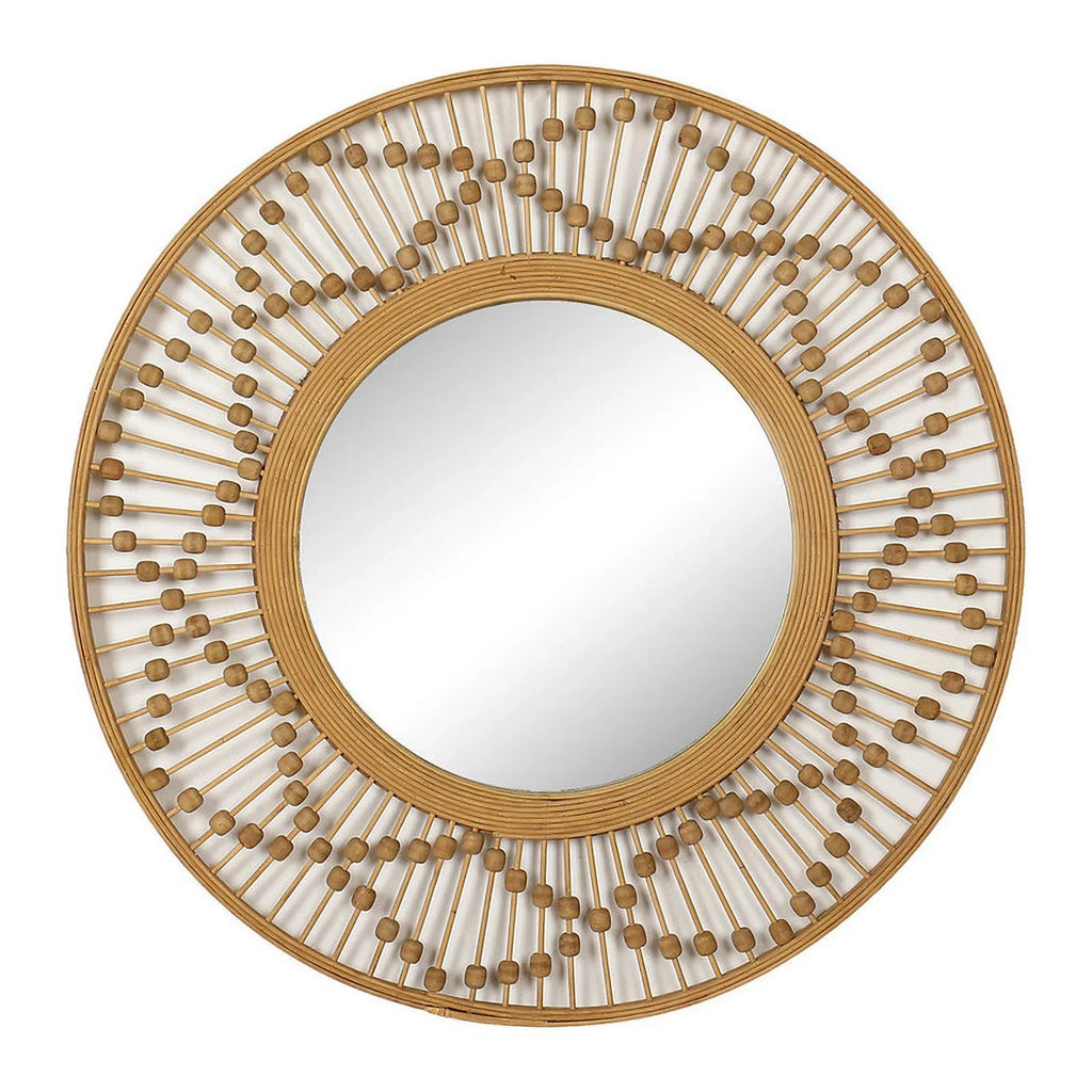 Sahara Bamboo Sunbeam Frame Mirror Wide Wall Round