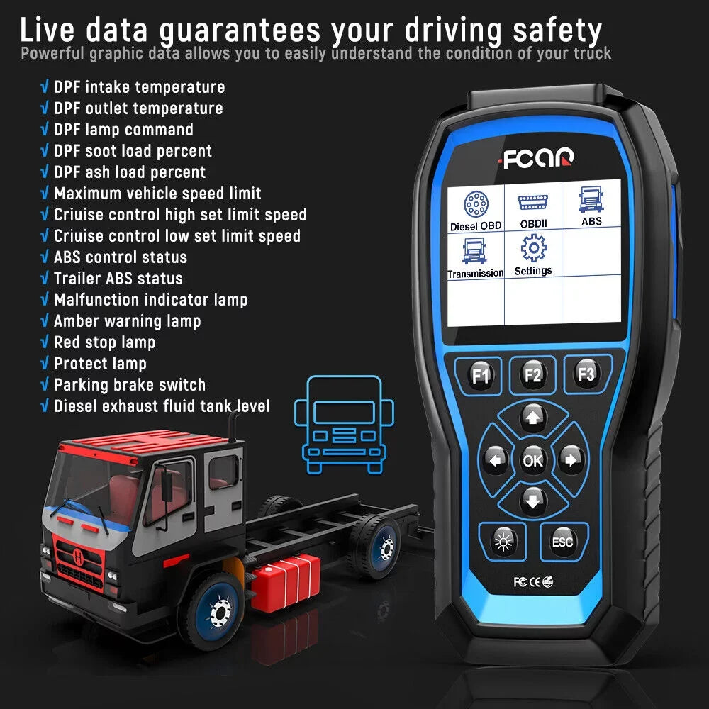 System Volvo for Duty FCAR Scanner Heavy fit All Scanner ABS All OBD2 Tool Truck Scan Freightliner Reader F507 Heavy Diesel Code System Transmission Mack