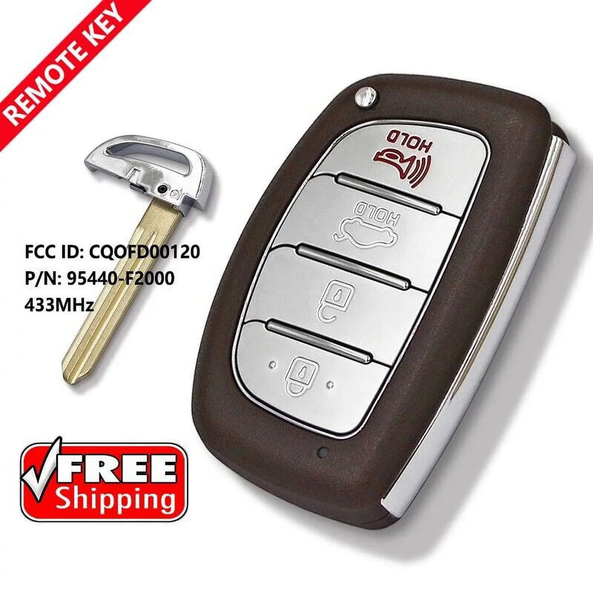 Remote 2015 2018 for 2017 Fob 95440-F2000 Smart Hyundai Elantra Keyless 2016 Key