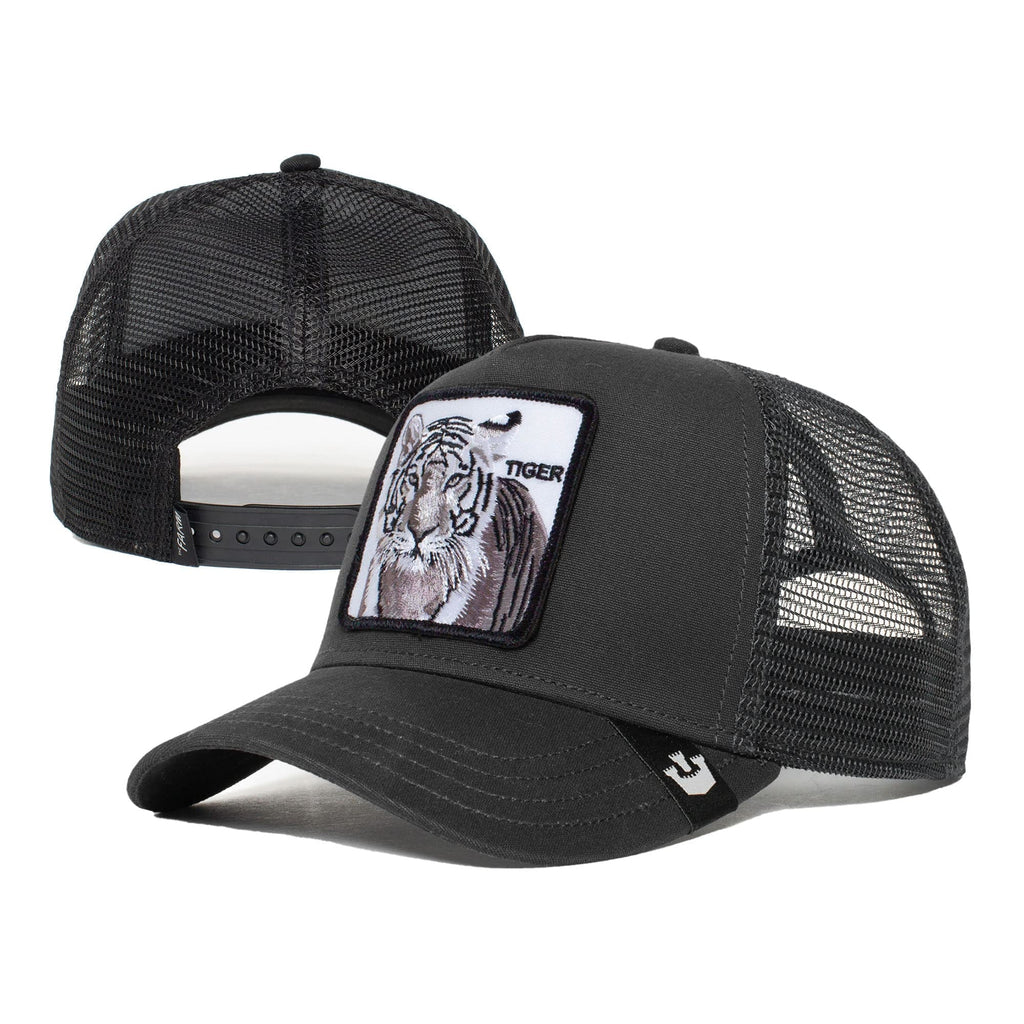 Hat, Original Bros. Goorin Adjustable Black Size Unisex The One Trucker Farm Tiger), Snapback (White