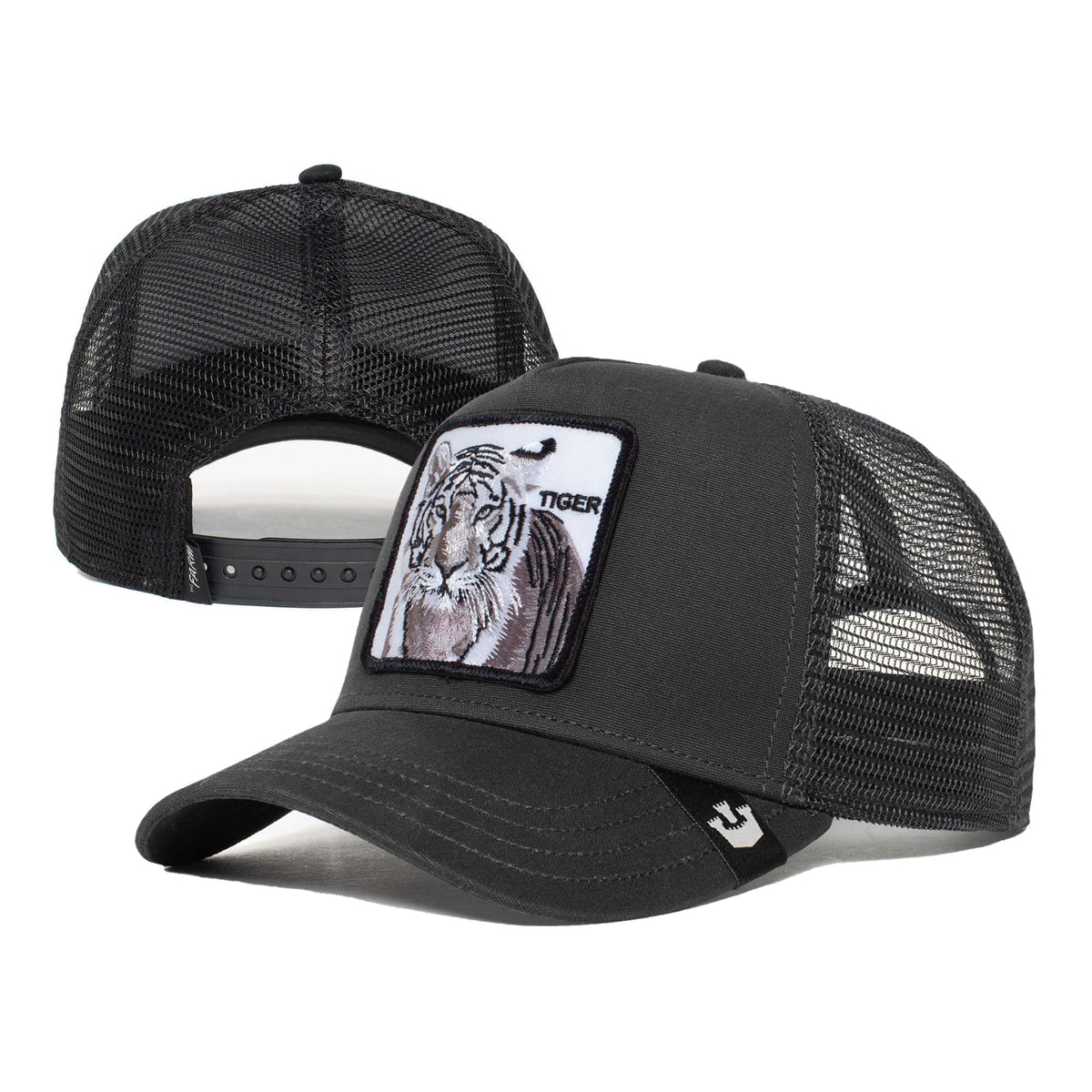 Hat, Original Bros. Goorin Adjustable Black Size Unisex The One Trucker Farm Tiger), Snapback (White