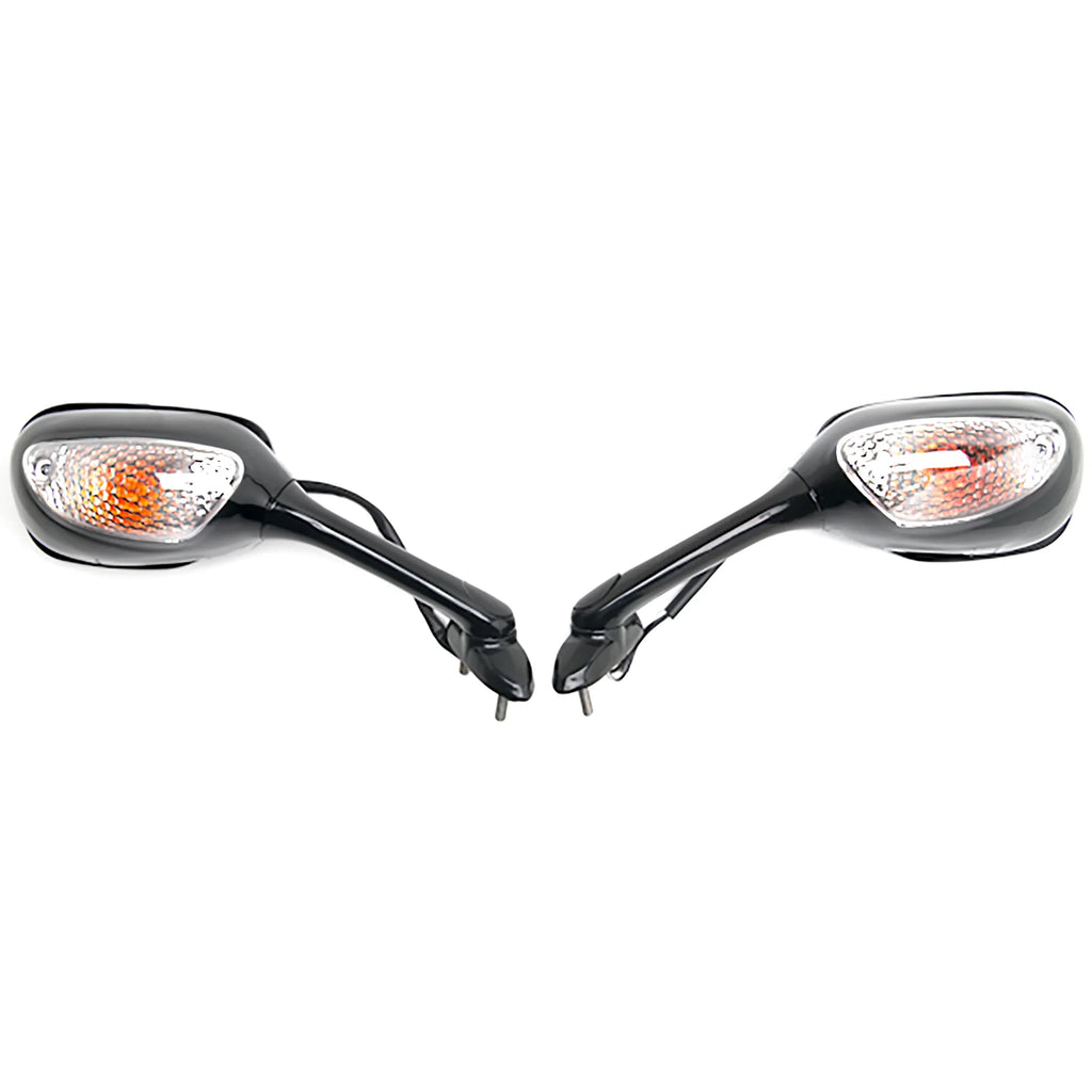 Turn Motorcycle Mirrors with Signals Right Suzuki & Black 1000 / GSX-R1000 Krator GSXR 2005-2009 Left Compatible