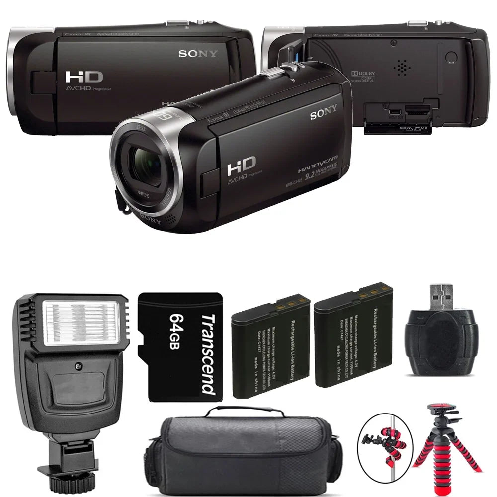 Flash 64GB Battery HDR-CX405 - + + HD Handycam Kit Extra Sony