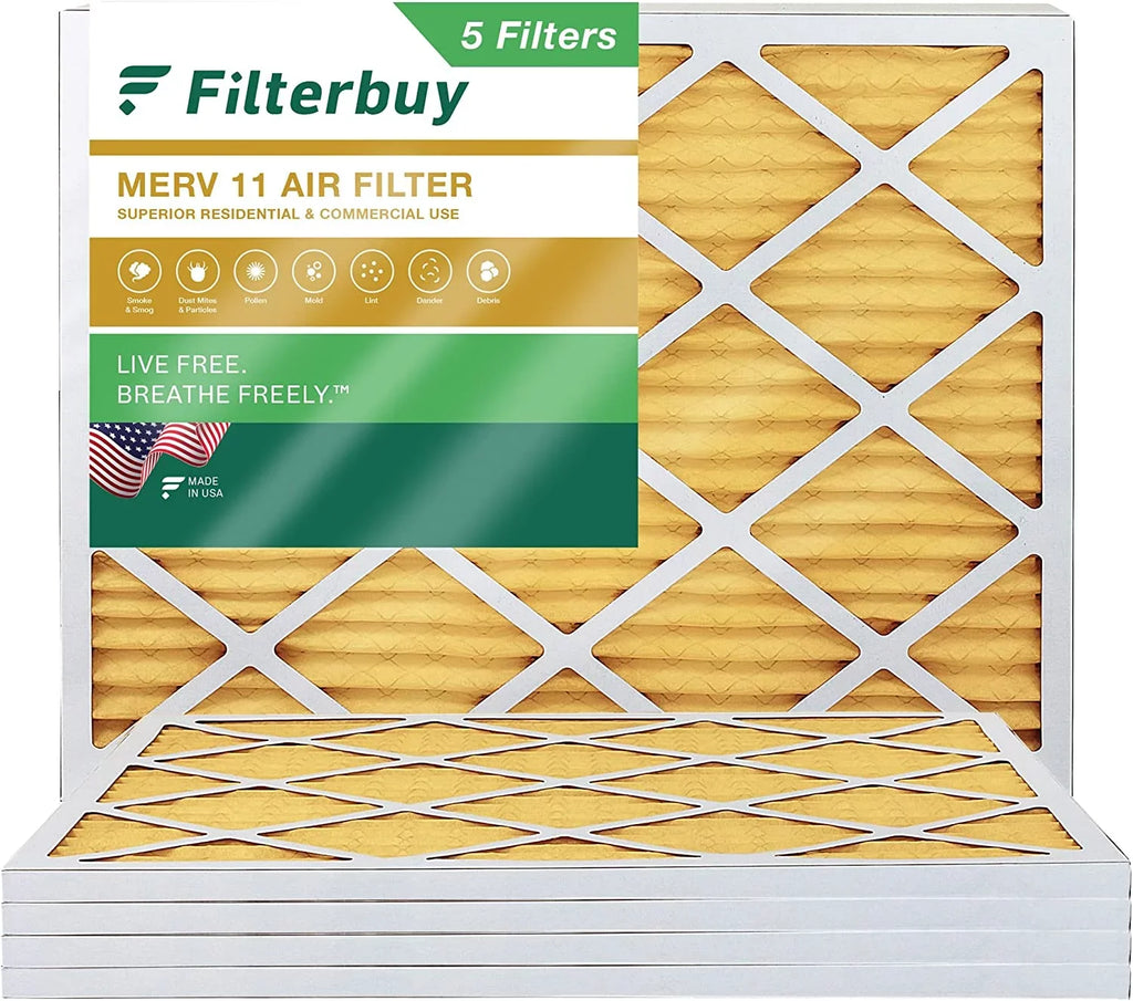 Filters AC 11 Air Filterbuy (5-Pack) 14x20x1 Pleated Furnace HVAC MERV