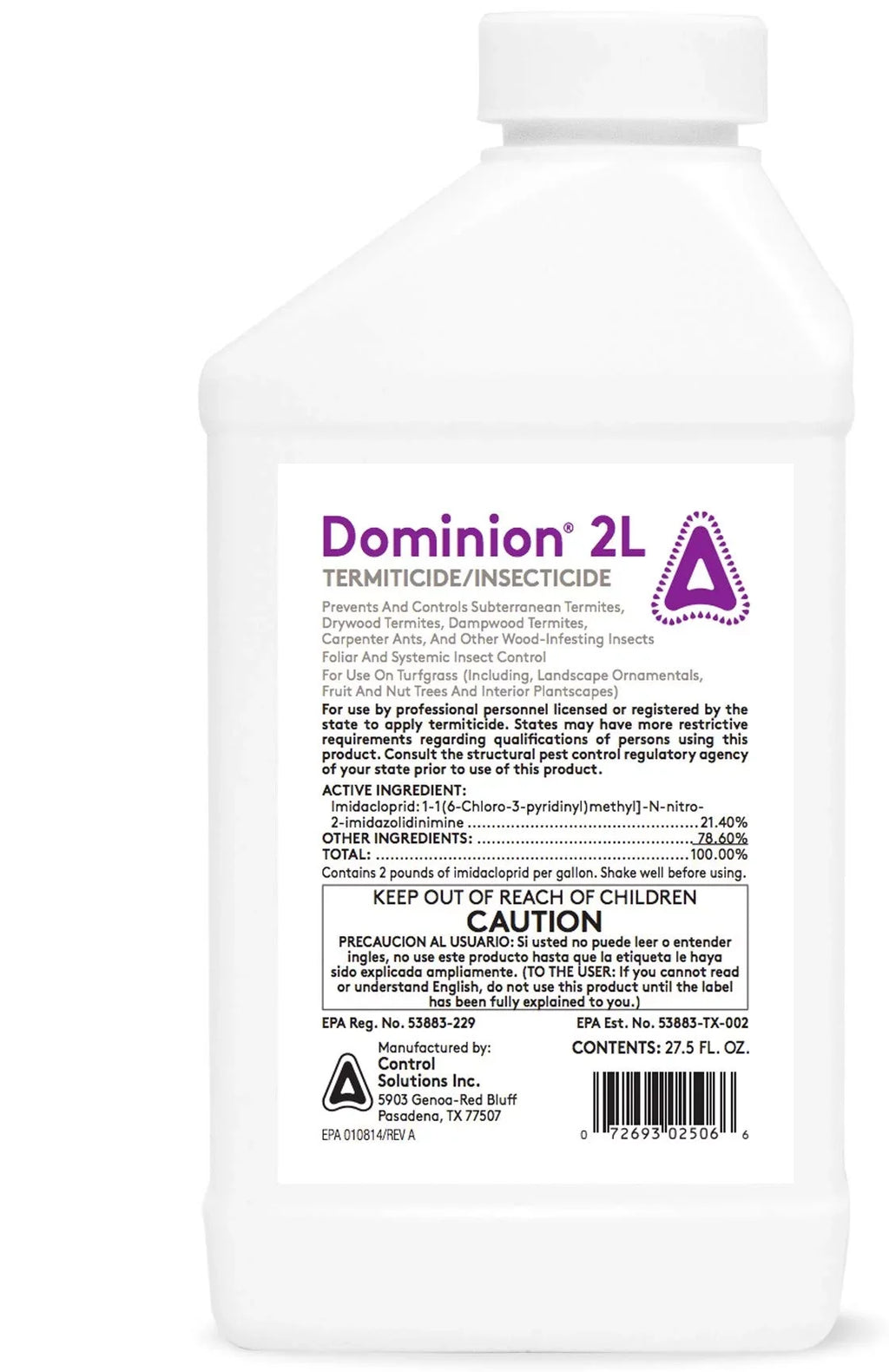 '- Solutions Control Termiticide/Insecticide Fluid Ounce 2L 27.5 Dominion