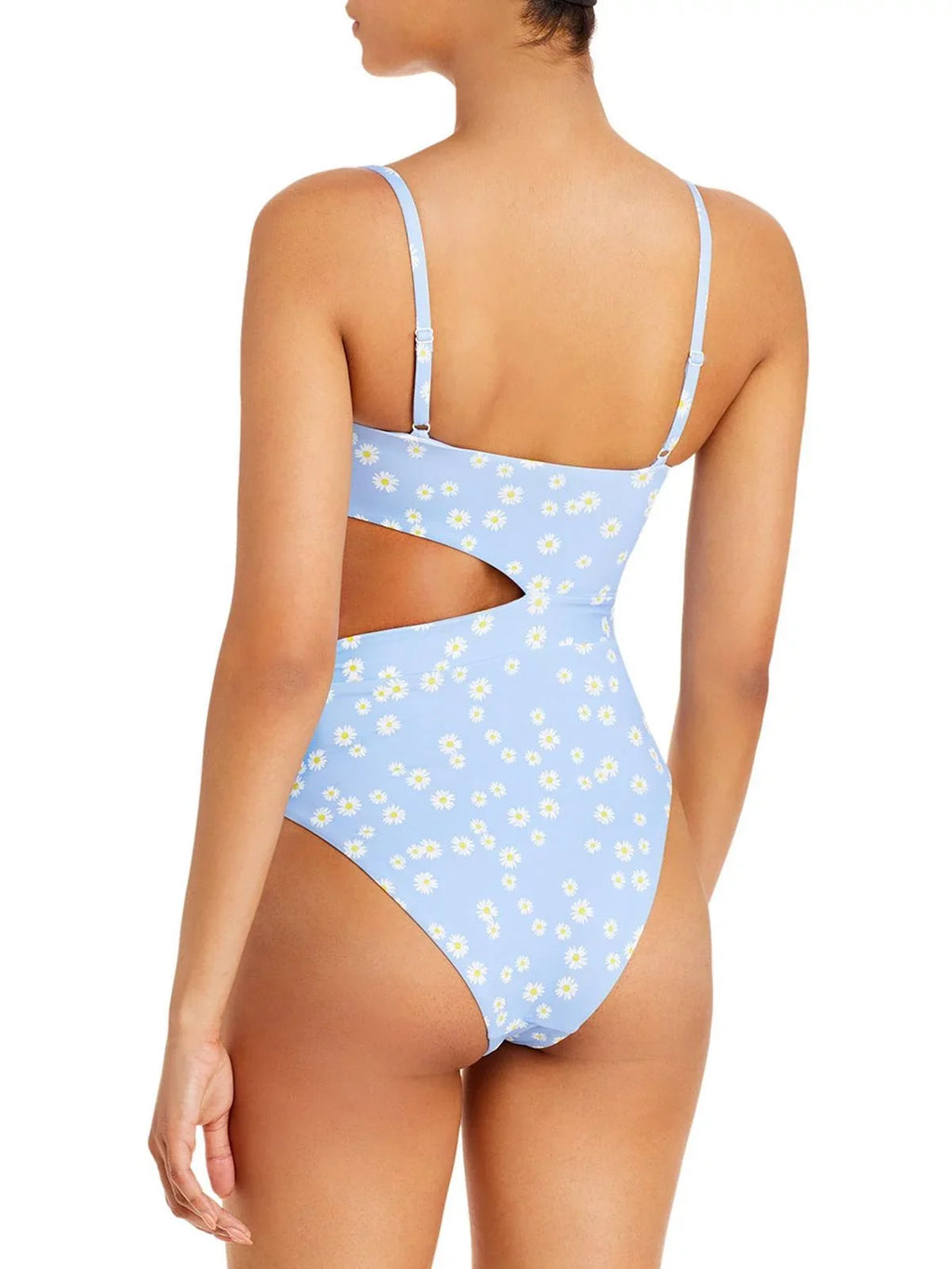 Aqua Womens Tie One-Piece Swim Cutout Swimsuit Side