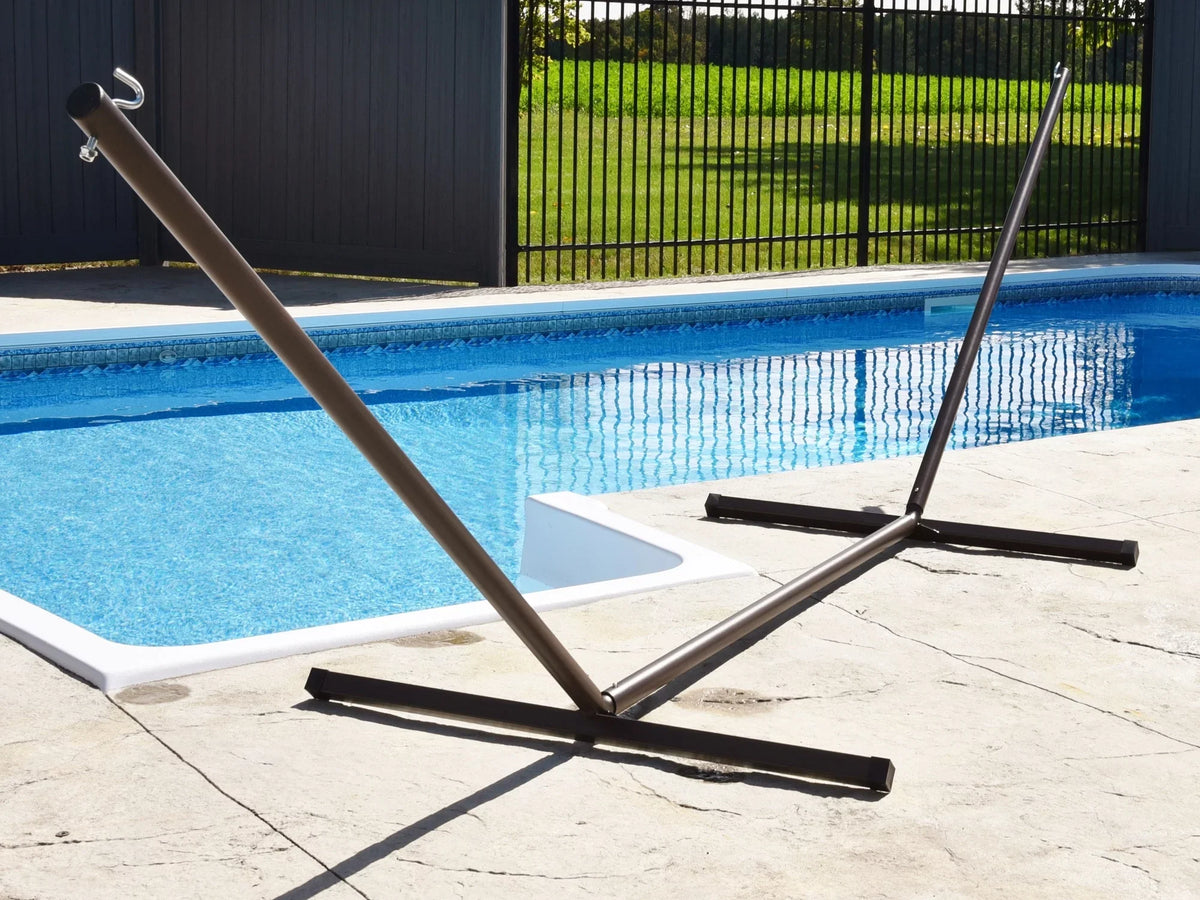 The Stand Hamptons Hammock Steel Hardware 180” Collection With 3-Beam Black