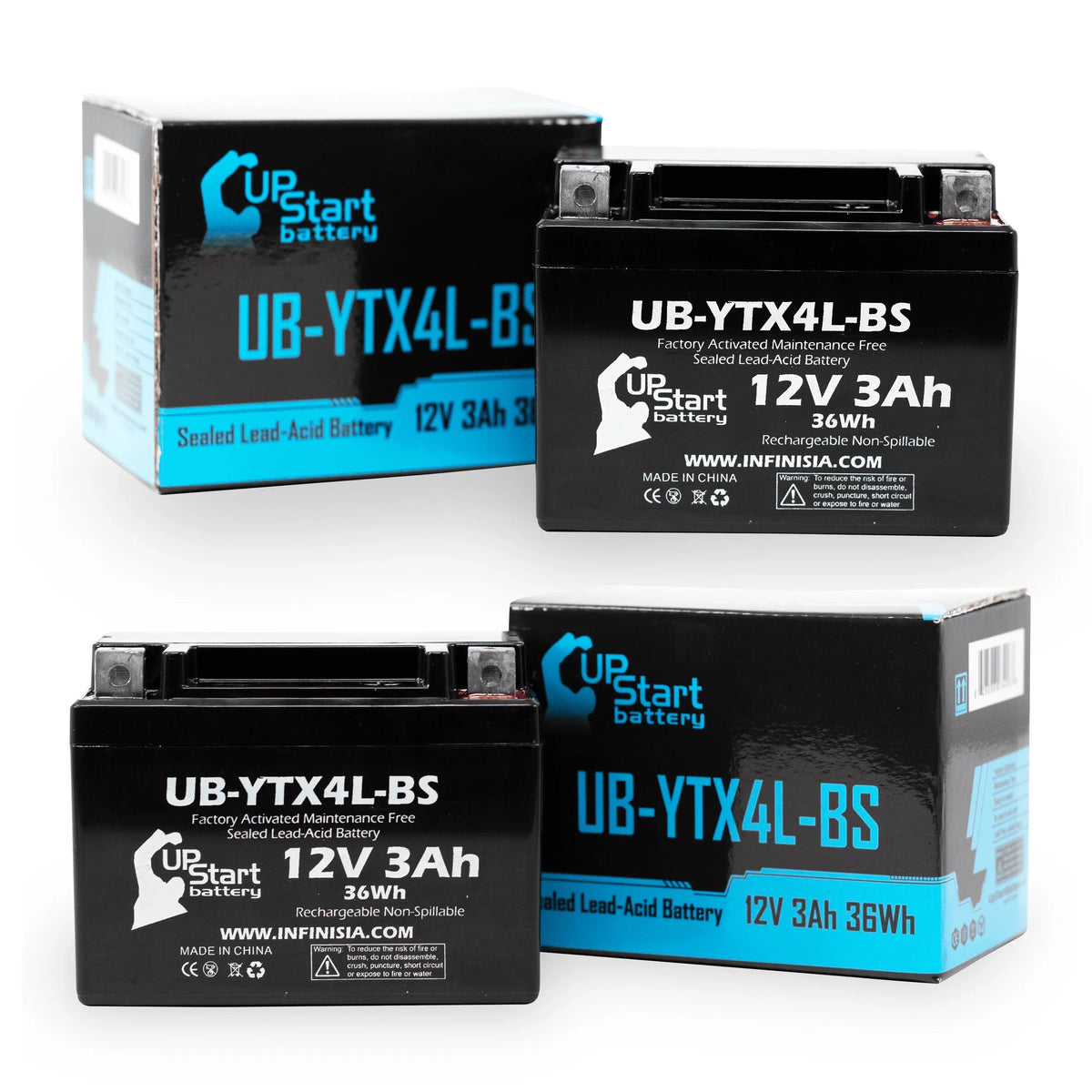 UB-YTX4L-BS Bombardier Maintenance 3Ah, 90CC 2-Pack Activated, Quest Factory - DS90, (Can-Am) 2008 Replacement Free, 12V, ATV DS90F, Battery