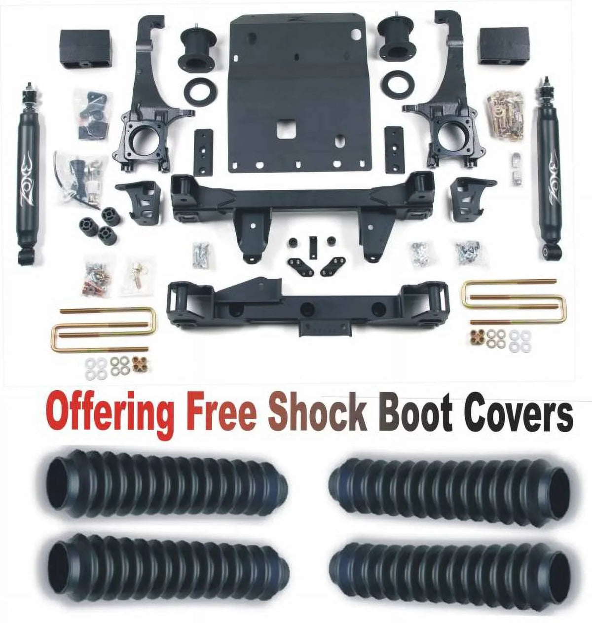 Protectors Toyota 4WD Boot 2005-2015 Tacoma Free T3N/ZONU3100X2 Suspension System Fits With ZoneOffRoad 6"