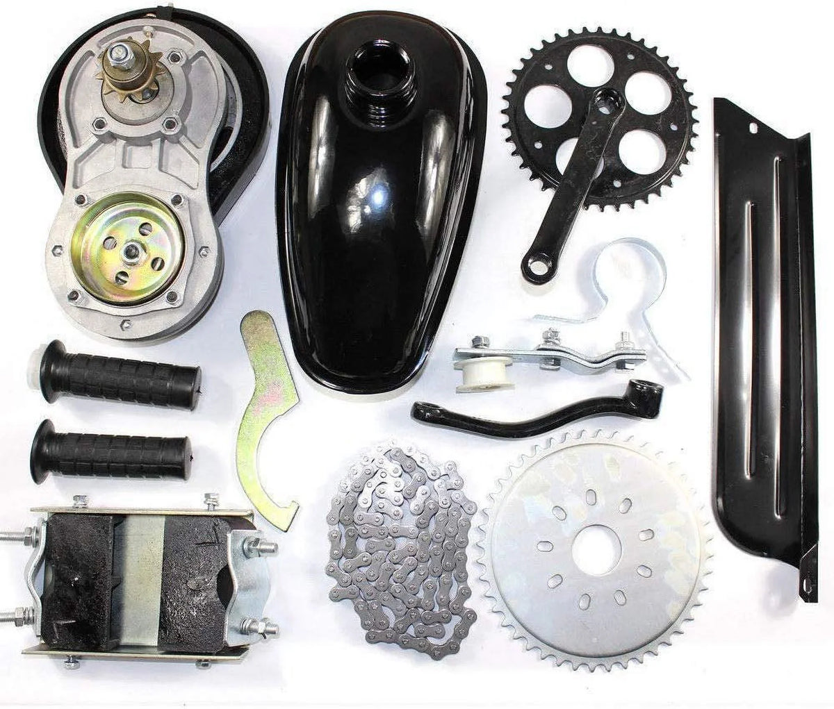 Cycle Gasoline 53cc Conversion Super Gas PEXMOR 4-Stroke Bicycle Motor Bike Fuel-efficient Set Motorized Refit Bike for 26-28" Petrol Engine Motor V-Frame Bikes Motor Bicycle Kit, Kit, with Kit