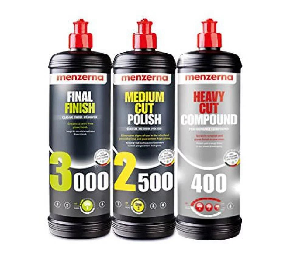 Heavy Compound Kit 3000, Menzerna 400 2500, and Polishing Super Medium