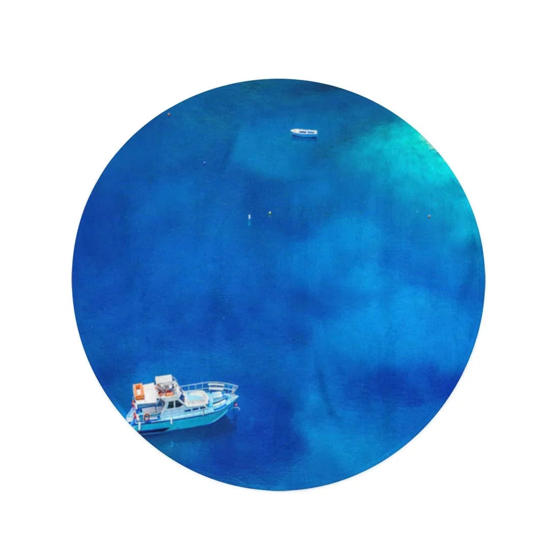 Beach Circular Turquoise Round Mat Beach 60 Blanket and inch Tapestry Towels Travel Lagoon Throw in Boats Circle The Blue SIDONKU Water Towel