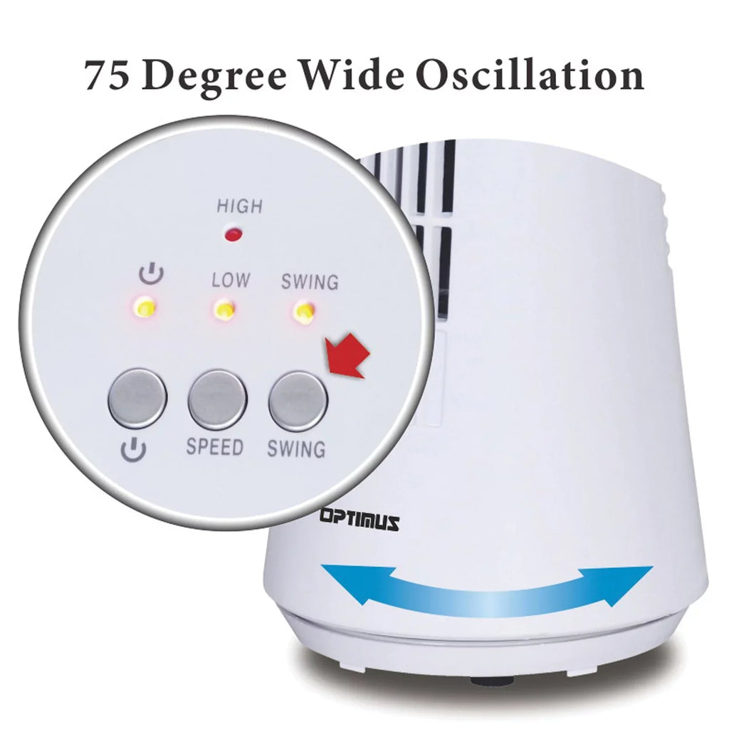 12" (White) F-7345WH Tower Fan Desktop Ultraslim Oscillating