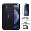 A2172 Restored Tempered (Fully 12 iPhone Pre-Installed Black Unlocked) w/ 64GB Apple Glass (Refurbished)