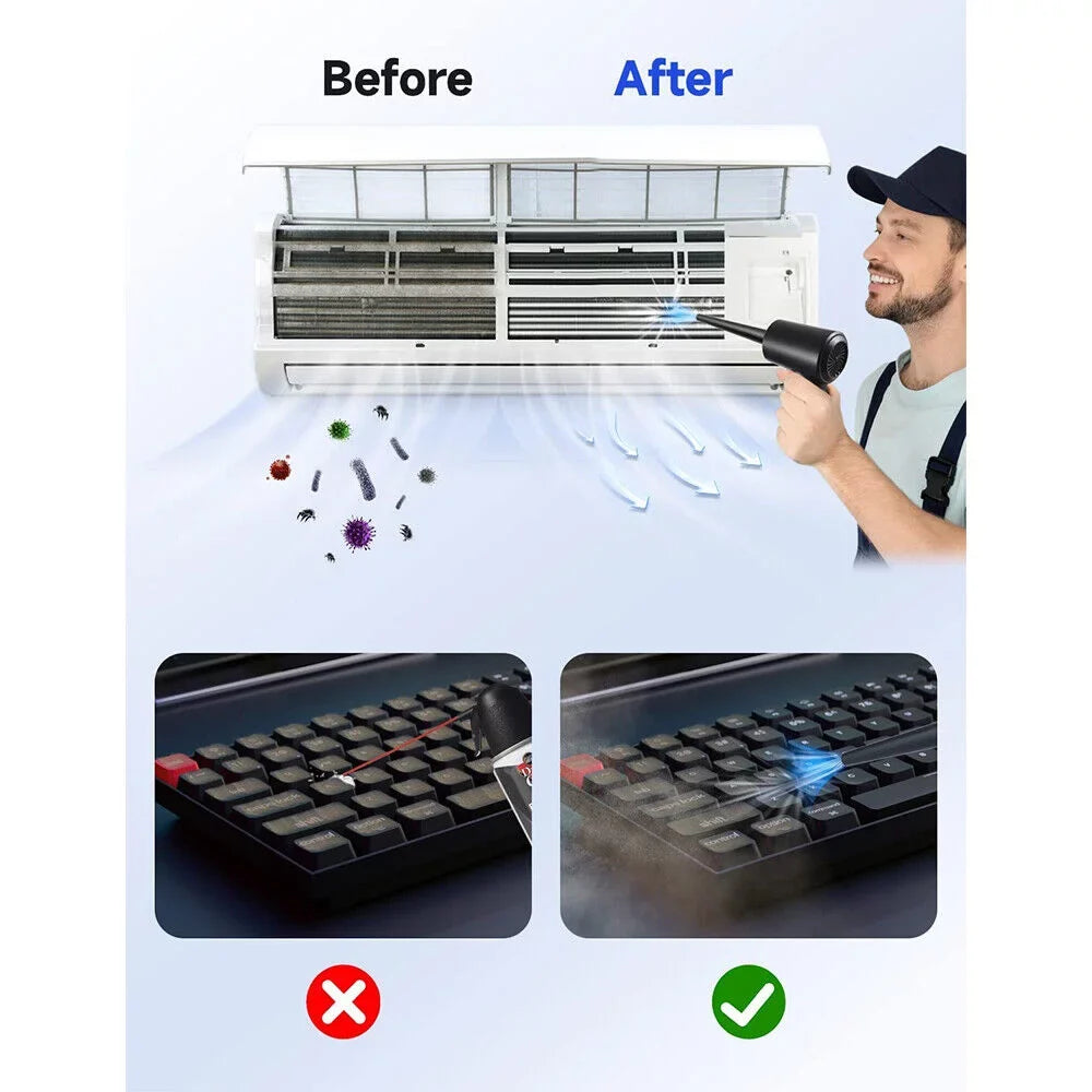 Computer Cleaner Portable Electric Air Car Air For Cordless Keyboard 51000RPM
