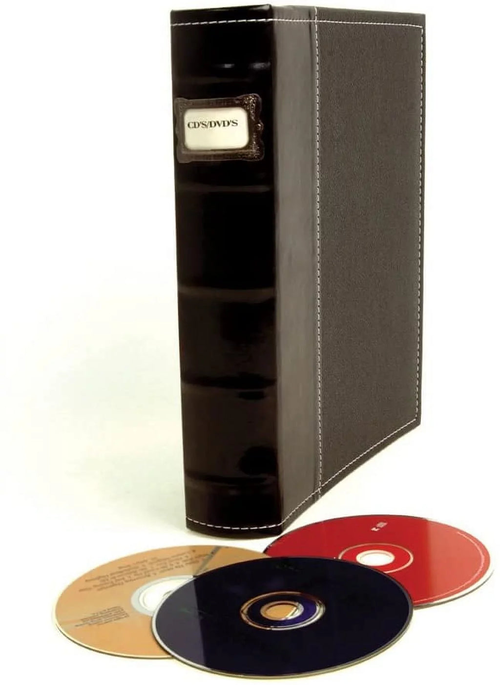 Organizer Blu Binder - for Rays, Capacity Storage Storage Black CDs, Pack DVDs, - Video Games - 6 Acid-Free - - Bellagio-Italia Binder Set - & Organizer Sheets Leather 288-Disc CD/DVD