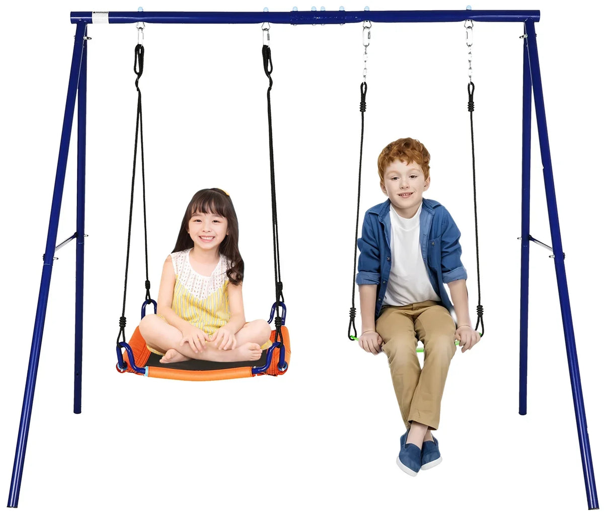 1Saucer Adjustable Set Kids Qhomic 2-in-1 Swing Seat, Set Swing Swing with for Seat Backyards, Swing Outdoor 440lbs Swing 1Belt with & Sets