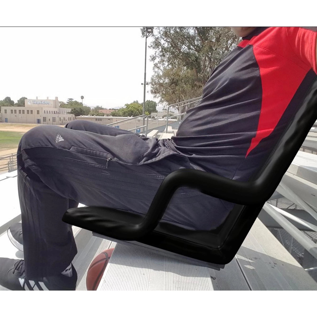 Seat Bleacher Positions Carry Stadium with Portable Home-Complete Support, Reclining Back 6 Cushions Padded Straps Pack- Chair, By 2 Armrests, and