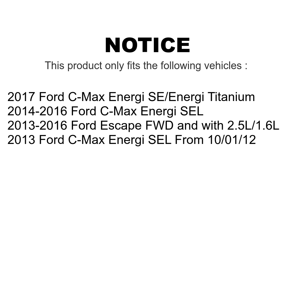 Ford - Rear Brake Rotors Pads Auto Disc C-Max For And Front K8A-102139 Semi-Metallic Transit Kit Escape