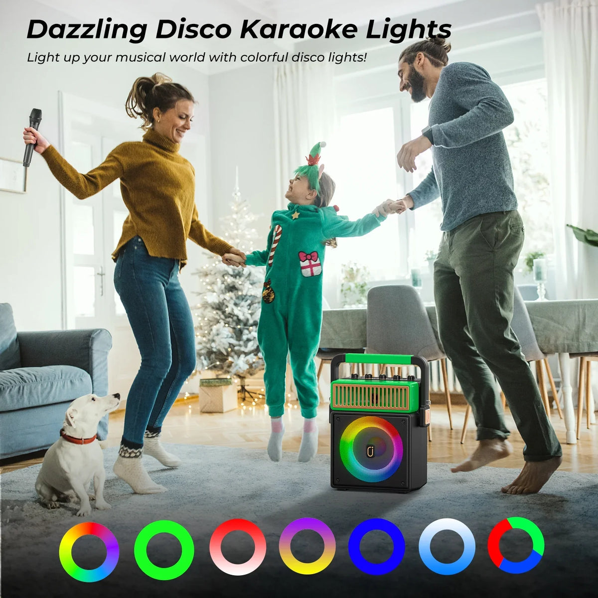 JYX and Karaoke for Mic Bluetooth Karaoke Karaoke with Wireless Machine Microphones, Machine Light, 2 Speaker Karaoke System, Home Adult with Machine (MS73) Singing