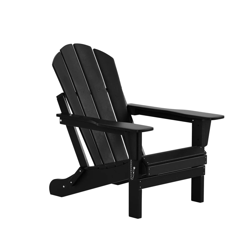 4), Black PLATINUM Folding Outdoor of Patio Classic EXTRA Adirondack (Set Poly Chairs
