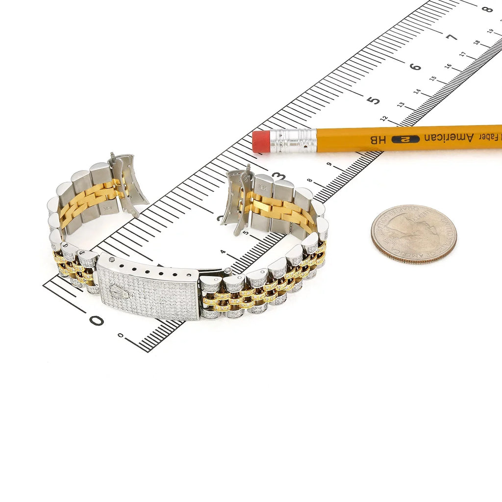 Jubilee 36mm Custom 4.5C Diamond Datejust Watch 2-Tone Band Rolex Yellow Natural