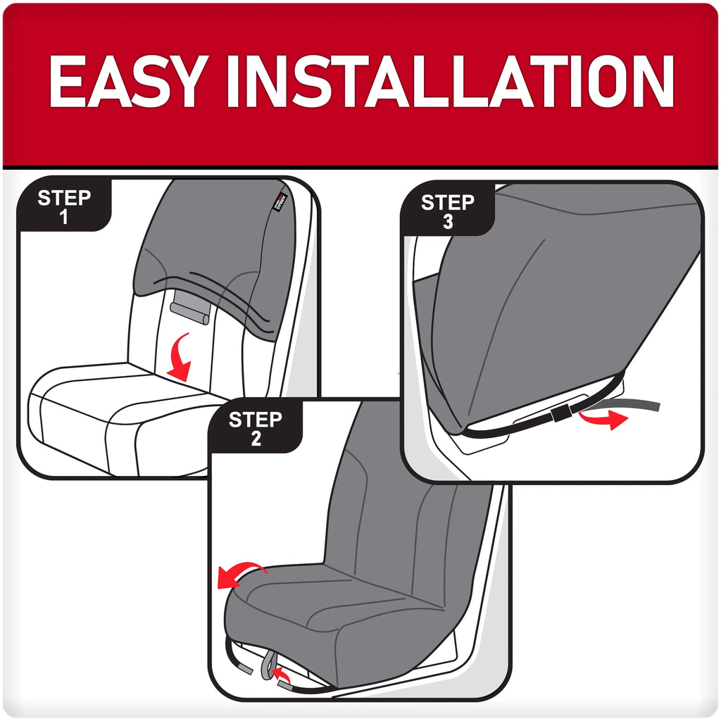 43645WDI 3-Piece Black Covers, Car Dickies Petersen Seat Leather Vegan Genuine