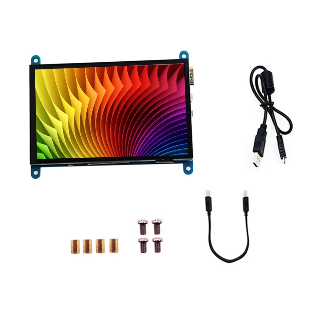 Portablewith Raspberry InchCapacitive Compatible 5 Arealer Display Tool Touchscreen USBInterface with Pi 800*480 Resolution Small