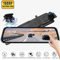 Mirror Vision, Cam WDR Camera, Parking Waterproof FHD Erago Full Moniter Backup Night Screen G-Sensor, , and for Touch Front Rear Rear Camera, 1080p View Dash Car