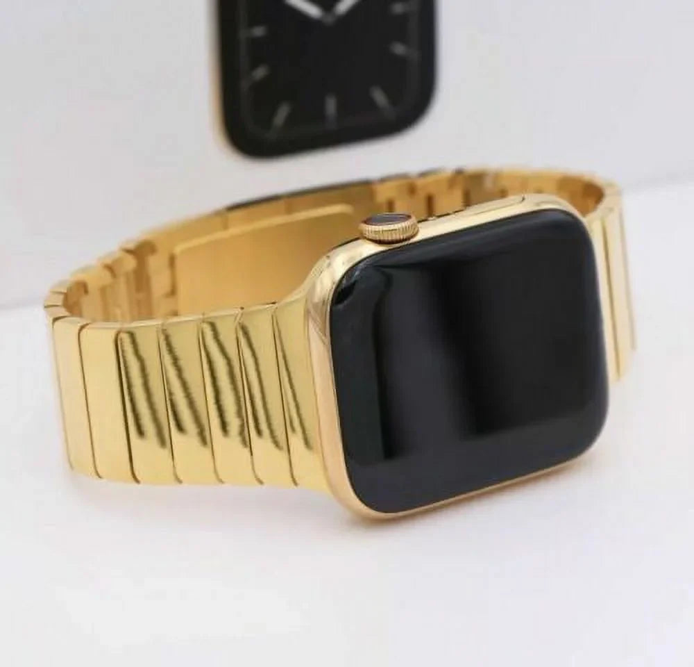 Authentic Polished iWatch 24K 44MM Band Link 42MM for Custom Gold DIAMOMD