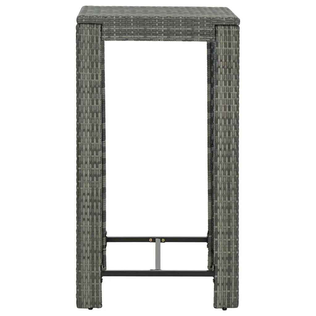 Gray Table Bar Garden Andoer Poly 23.8"x23.8"x43.5" Rattan