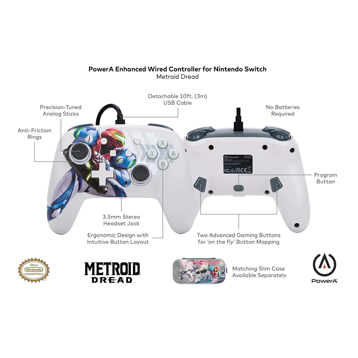 Accessory] Dread Switch Switch Nintendo Controller [Nintendo PowerA for Metroid Enhanced Wired -
