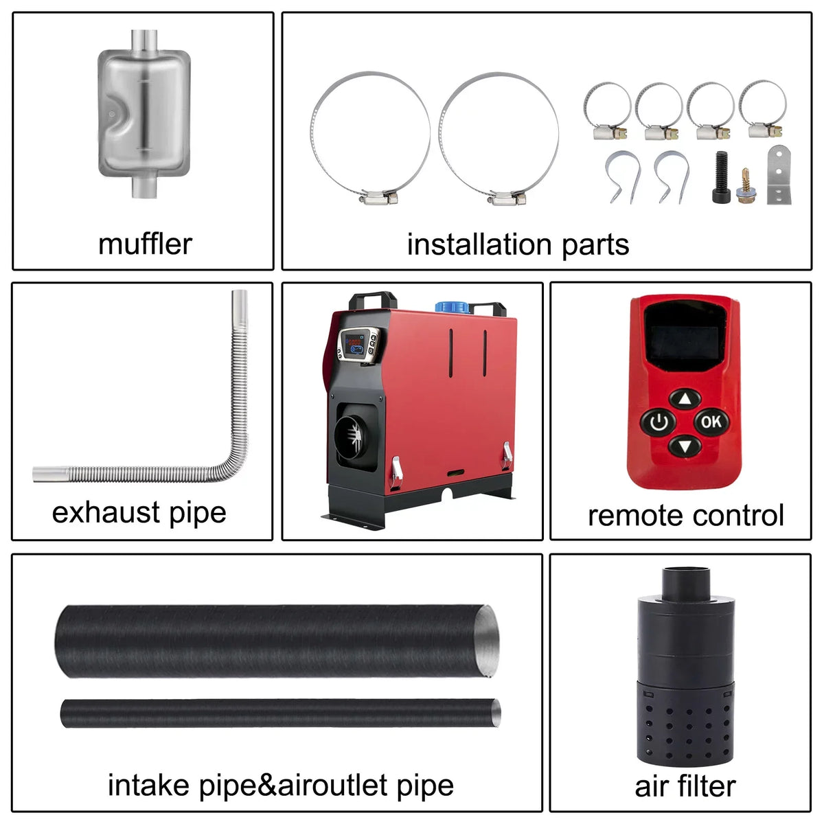 Wireless Diesel Bus, Silencer, 8KW, Motorhomes Switch, and Air Engineering Truck, Trailer for Control LCD VEVORbrand Heater One Parking Air One Diesel All Car, in Vehicles Outlet 12V with Boat
