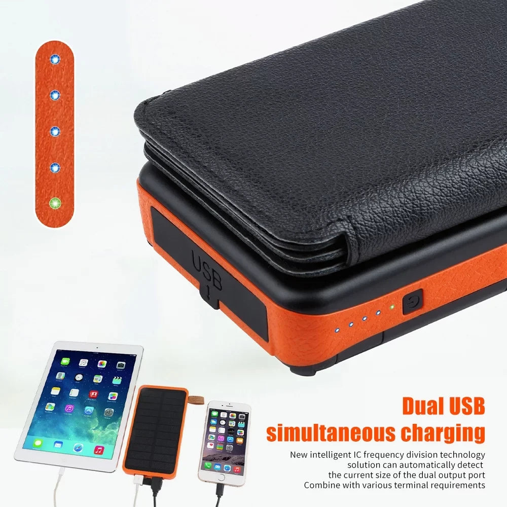 Portable Panel For Phone Battery Folding Charger Bank Power 26000mAh External Cell Solar Flashlight 6 with Solar