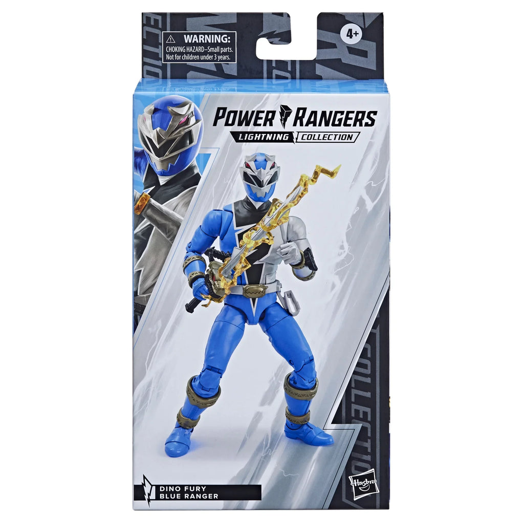 Rangers 6-inch Ranger Fury Figure Blue Collectible Premium Collection Power Accessories Lightning Action Dino Toy with