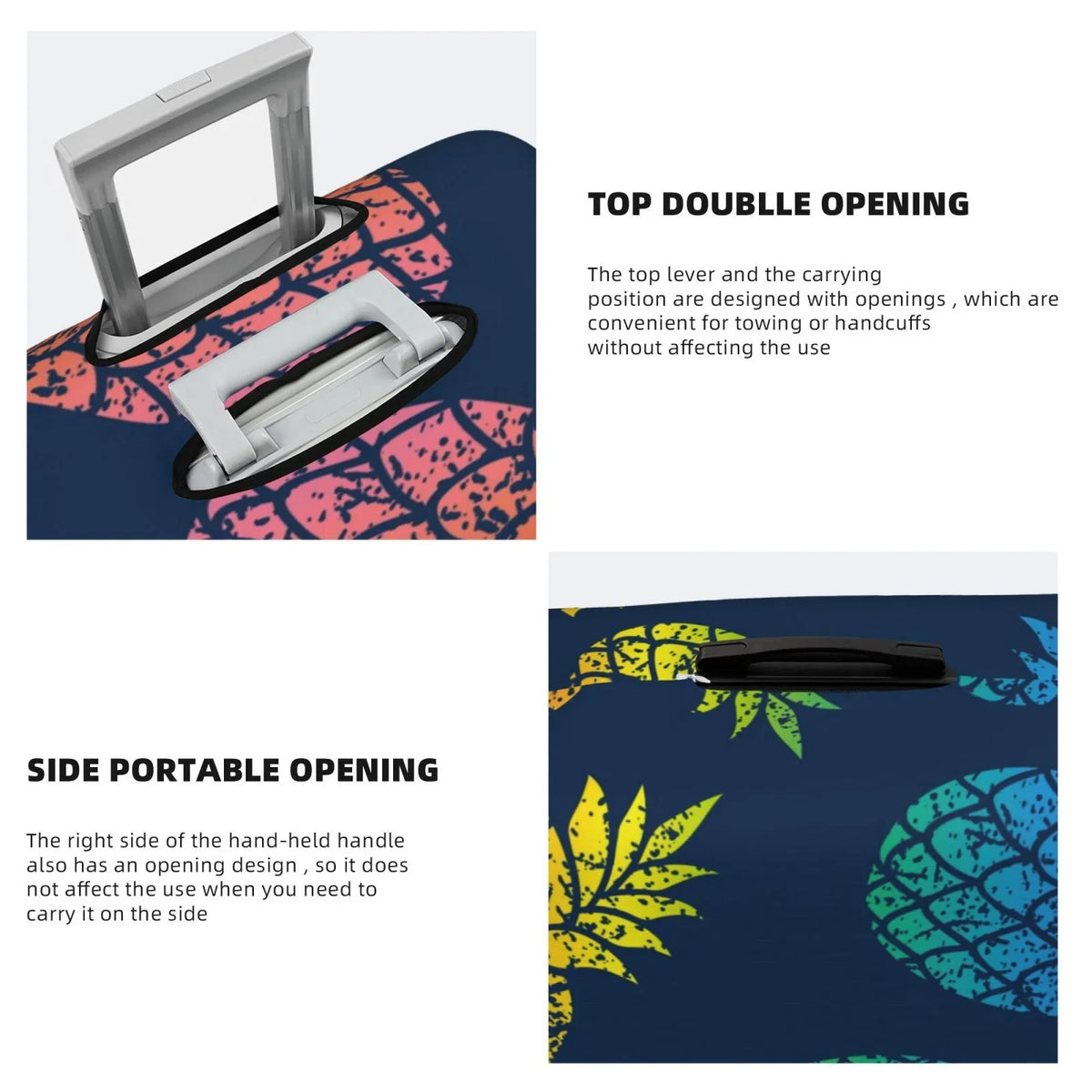 Fruit Bright Retro 18-32inch For Protector Abstract Cover Ocsxa Luggage Print Pineapple Suitcase Travel Dust-Proof Cover