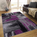 Rugs Purple (5' x 6' Modern in Purple Drop-Stitch Technique Rug Woven Contemporary 11") Allstar Weave