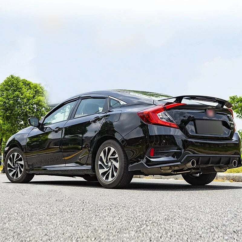 Spoiler Brake Honda Trunk Glossy Light For Civic 2016-2021 Sedan Wing Lip Black