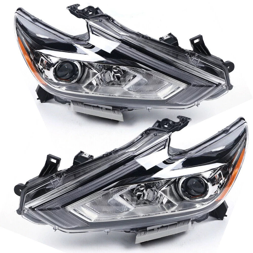 for Pair + 2018 Nissan Headlights Housing Left 2017 Right Chrome Altima 2016