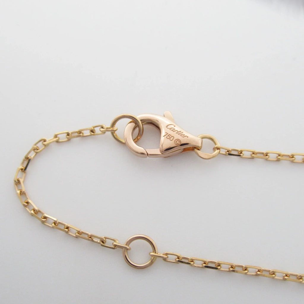 Necklace Clear diamond Necklace Pre-Owned Logo (Good) double CARTIER Gold) Clear K18PG(Rose