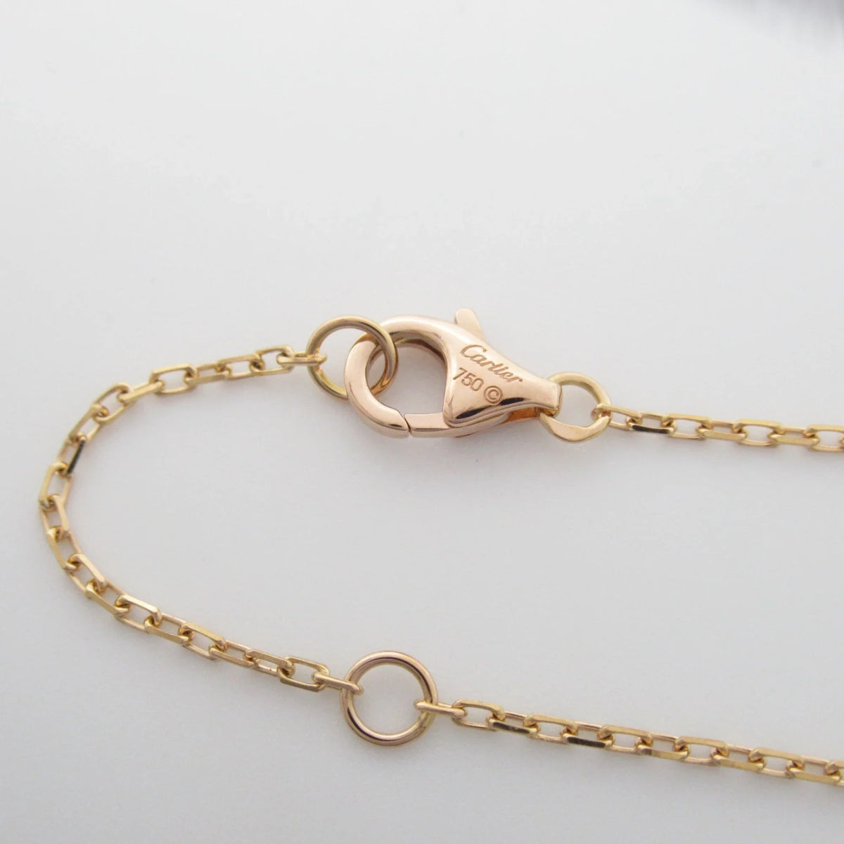 Necklace Clear diamond Necklace Pre-Owned Logo (Good) double CARTIER Gold) Clear K18PG(Rose